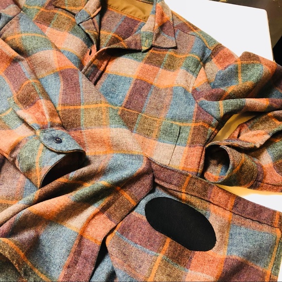 ❌SOLD❌ Vtg Shadow Plaid Wool blend WORK SHIRT - Picture 2 of 5